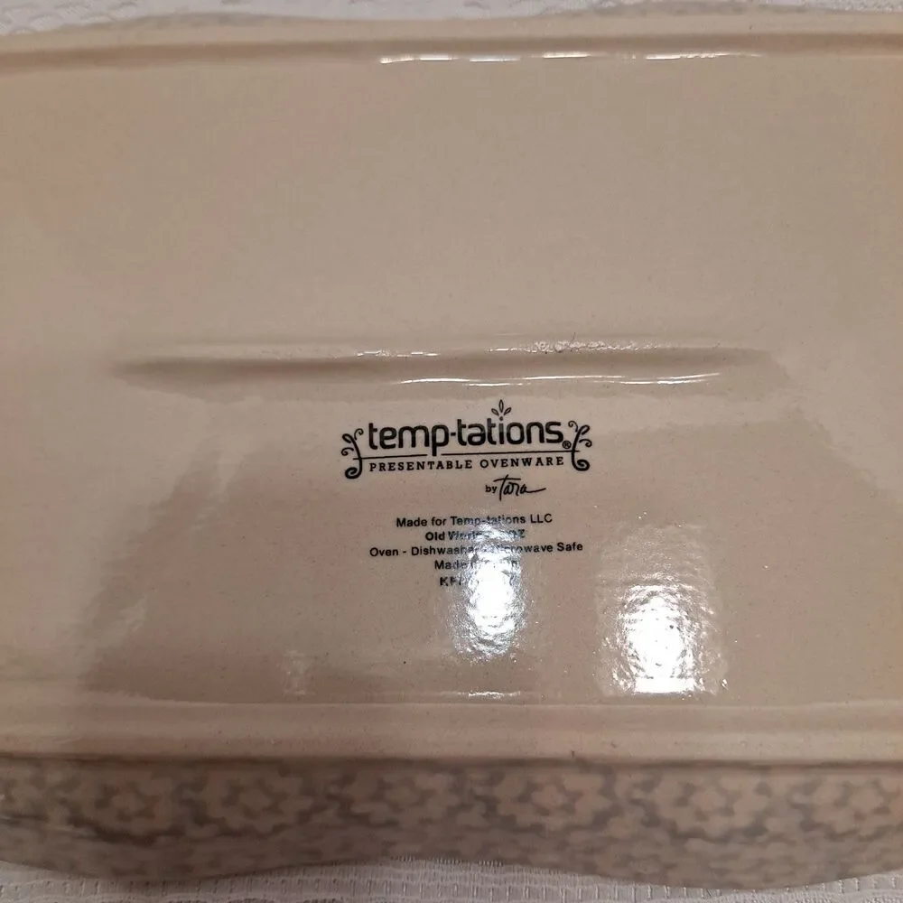 Temp-Tations by Tara 18 oz. Soup Bowl w/ Handle and Bread Tray Beige Lt. Blue